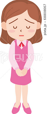 制服姿の女性_全身_申し訳なさそうな顔 68808667