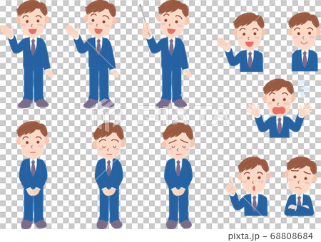 いろいろなポーズの会社員 68808684