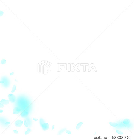 Turquoise flower petals falling down. Cute romanti Turquoise flower petals falling down. Cute romanti 68808930
