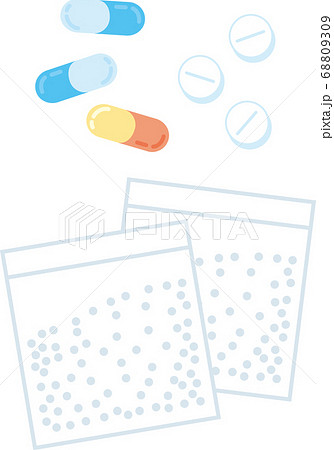 カプセルと粉薬 68809309