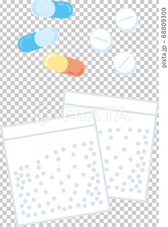 カプセルと粉薬 68809309