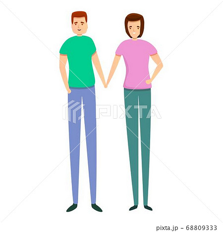 Happy loving couple icon, cartoon style Happy loving couple icon, cartoon style 68809333