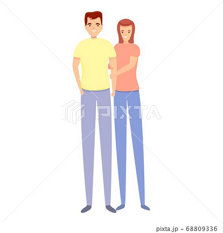 Affection couple icon, cartoon style Affection couple icon, cartoon style 68809336