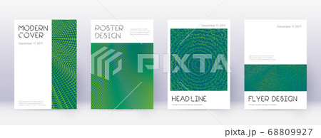 Minimal brochure design template set. Green abstra 68809927