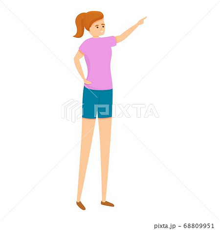 Happy tourist girl icon, cartoon style Happy tourist girl icon, cartoon style 68809951