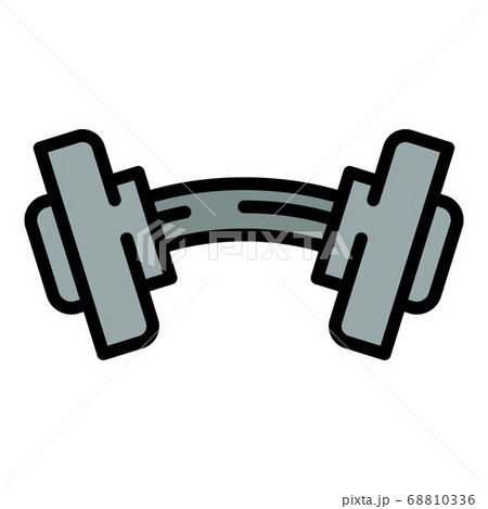 Damaged dumbbell icon, outline style Damaged dumbbell icon, outline style 68810336