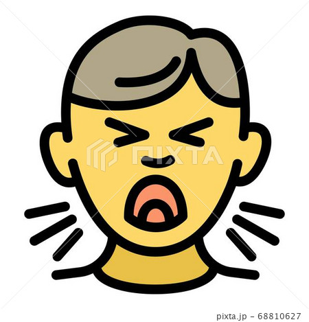 Flu cough icon, outline style 68810627