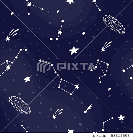 Space pattern with planets and stars. Cute design  68812608