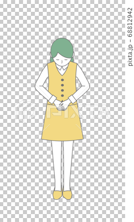 おじぎする女性_主線あり おじぎする女性_主線あり 68812942