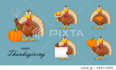 Happy Thanksgiving Day. Funny Turkey bird 68813906