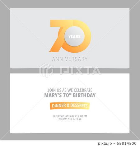 70 years anniversary invitation card vector illustration. 68814800