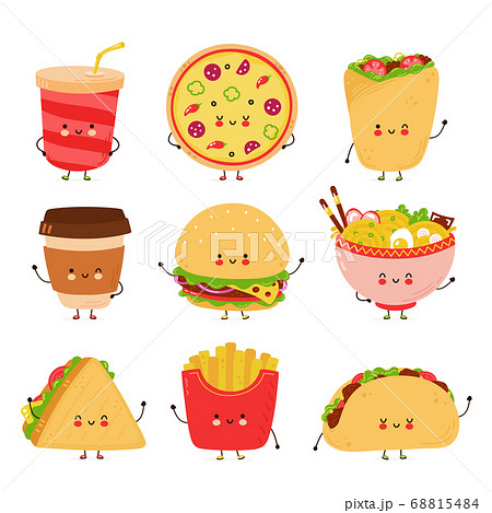 Fast food stickers Royalty Free Vector Image - VectorStock