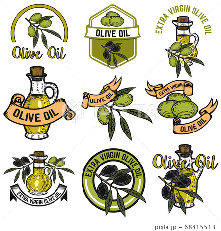 Set of Olive oil labels. Design elements for logo, Set of Olive oil labels. Design elements for logo, 68815513
