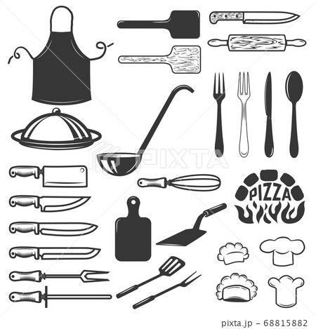 Set of kitchen tools isolated on white background. 68815882
