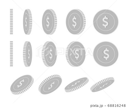 American dollar rotating coins set, animation read 68816248