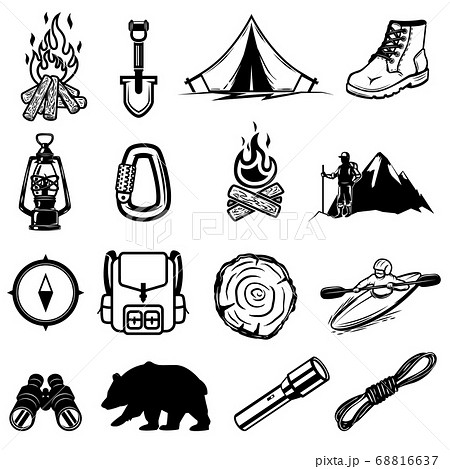 Set of hiking, tourism icons. Design elements for 68816637