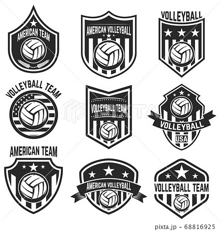 American volleyball team labels. Design elements American volleyball team labels. Design elements 68816925