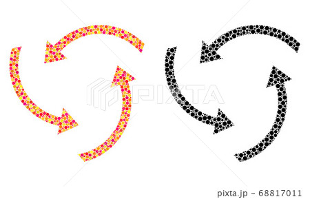 Dotted Swirl Arrows Mosaic Icons 68817011