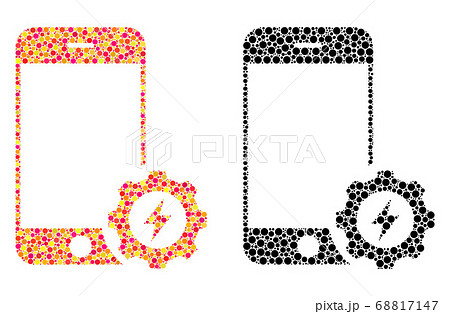Dotted Smartphone Power Options Gear Mosaic Icons Dotted Smartphone Power Options Gear Mosaic Icons 68817147
