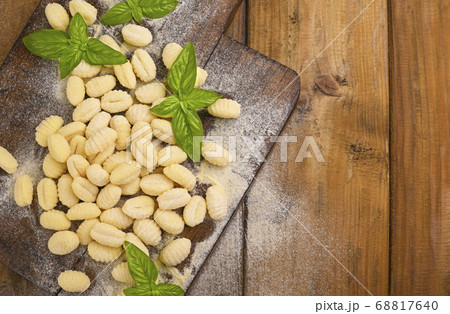 Gnocchi with potatoes. Traditional italian food from Rome, Sardinia, south of italy. Homemade 68817640