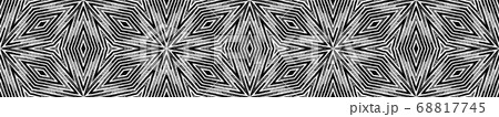 Dark black and white Seamless Border Scroll. Geome 68817745