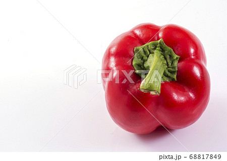 Fresh one red capsicum annuum or sweet chili or 68817849