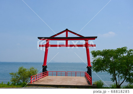 坂本城公園　山王鳥居　日吉神社 68818285