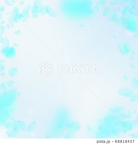 Turquoise flower petals falling down. Noteworthy r Turquoise flower petals falling down. Noteworthy r 68818437
