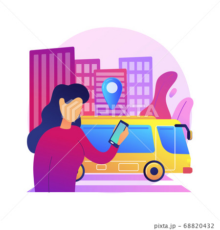 Autonomous public transport abstract concept vector illustration. Autonomous public transport abstract concept vector illustration. 68820432