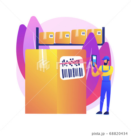 Barcode scanning abstract concept vector illustration. 68820434