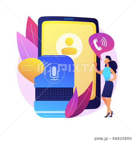 Hands-free phone calling abstract concept vector illustration. 68820800