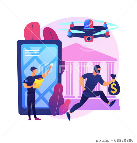 Law enforcement drones abstract concept vector illustration. 68820886