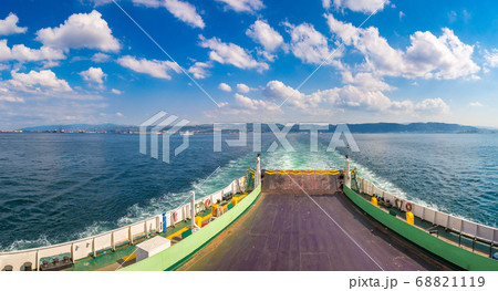 Ferry in Dardanelles strait, Turkey 68821119