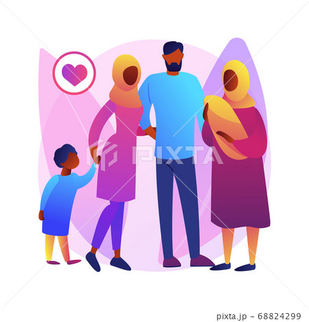 Polygamy abstract concept vector illustration. 68824299
