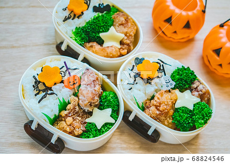唐揚げ弁当 ハロウィン風 唐揚げ弁当 ハロウィン風 68824546