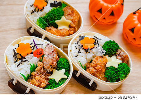 唐揚げ弁当 ハロウィン風 唐揚げ弁当 ハロウィン風 68824547