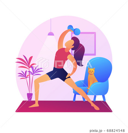 Home gymnastics abstract concept vector illustration. Home gymnastics abstract concept vector illustration. 68824548