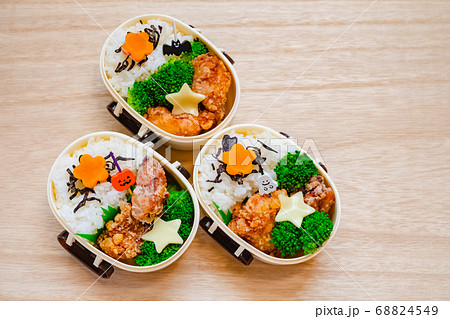 唐揚げ弁当 ハロウィン風 唐揚げ弁当 ハロウィン風 68824549