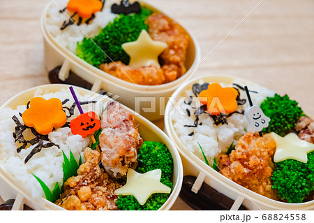 唐揚げ弁当　ハロウィン風 68824558