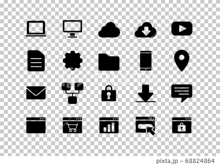 It系シルエットアイコンセットのイラスト素材