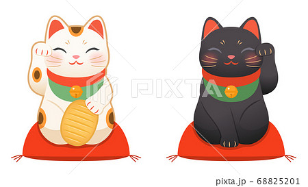 招き猫 セットのイラスト素材 68825201 Pixta