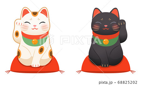 白と黒の招き猫 セット 白と黒の招き猫 セット 68825202