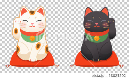 白と黒の招き猫 セット 白と黒の招き猫 セット 68825202