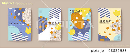Abstract tulip flyer set 68825983
