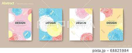 Doodle circular bubbles flyer set 68825984