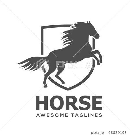 horse with lines shield for uses as heraldic symbol of power, loyalty, security logo horse with lines shield for uses as heraldic symbol of power, loyalty, security logo 68829193