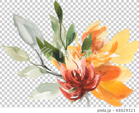 Elegant and beautiful seamless orange flower - Stock