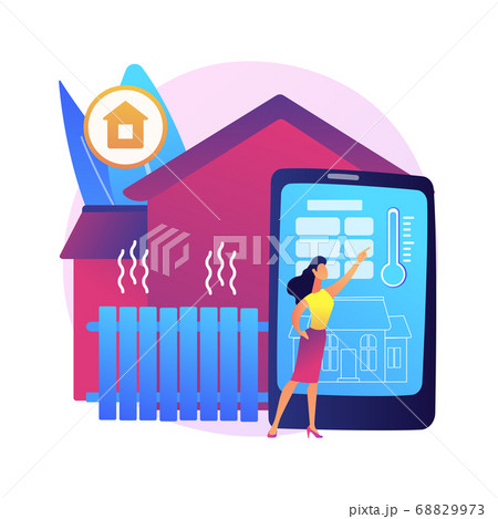 Home heating technologies abstract concept vector illustration. 68829973