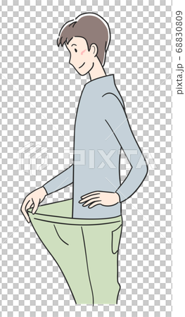 A man who succeeded in dieting and his pants became dull A man who succeeded in dieting and his pants became dull 68830809