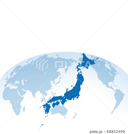 白をバックにドットの世界地図と日本地図を配して余白を作りグローバルなイメージのイラスト素材 6499